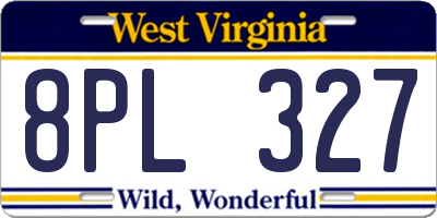 WV license plate 8PL327