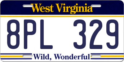 WV license plate 8PL329