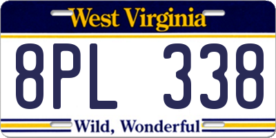 WV license plate 8PL338