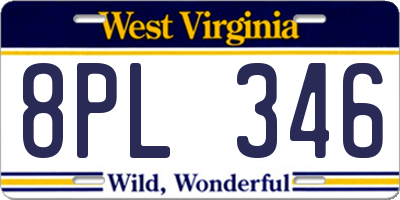 WV license plate 8PL346