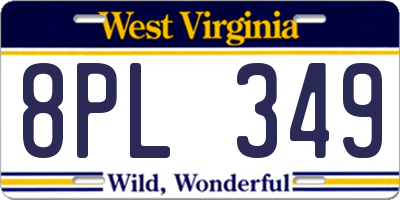 WV license plate 8PL349