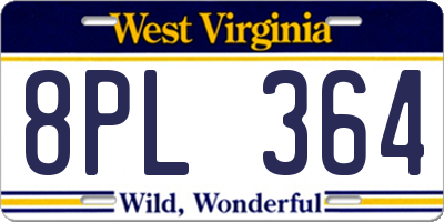 WV license plate 8PL364