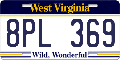 WV license plate 8PL369
