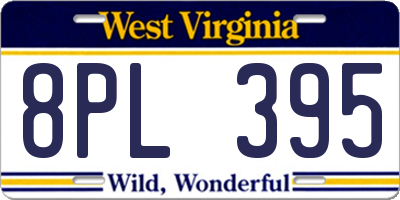 WV license plate 8PL395
