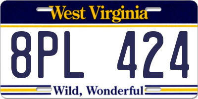 WV license plate 8PL424