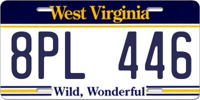 WV license plate 8PL446