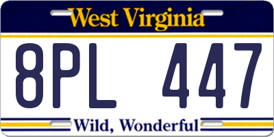 WV license plate 8PL447