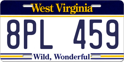 WV license plate 8PL459