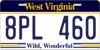 WV license plate 8PL460