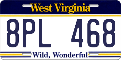 WV license plate 8PL468