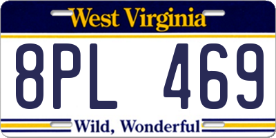 WV license plate 8PL469