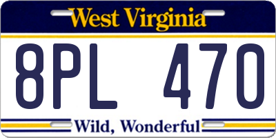 WV license plate 8PL470