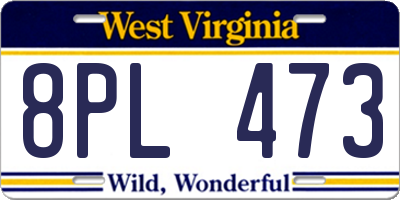 WV license plate 8PL473