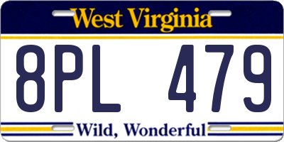 WV license plate 8PL479