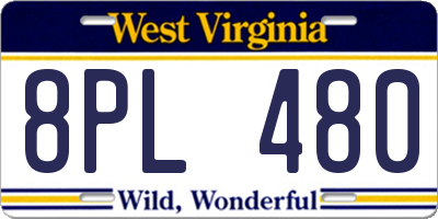 WV license plate 8PL480