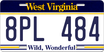 WV license plate 8PL484