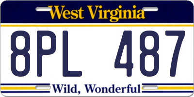 WV license plate 8PL487