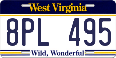 WV license plate 8PL495