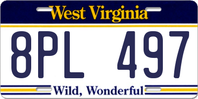 WV license plate 8PL497