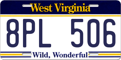 WV license plate 8PL506