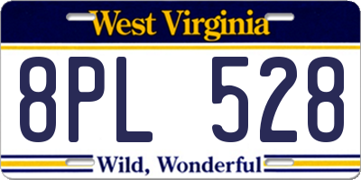 WV license plate 8PL528