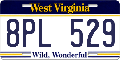 WV license plate 8PL529