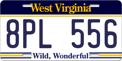 WV license plate 8PL556