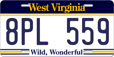 WV license plate 8PL559