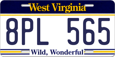 WV license plate 8PL565