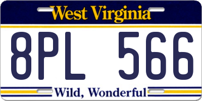 WV license plate 8PL566