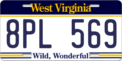 WV license plate 8PL569