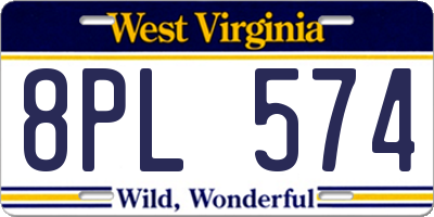WV license plate 8PL574