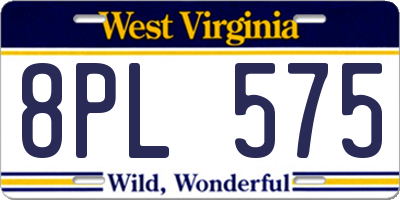 WV license plate 8PL575