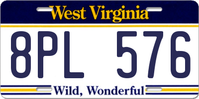WV license plate 8PL576