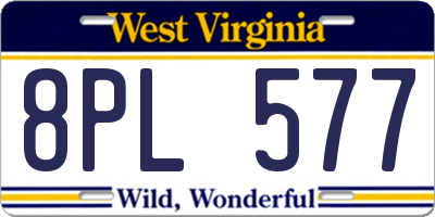 WV license plate 8PL577