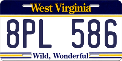WV license plate 8PL586