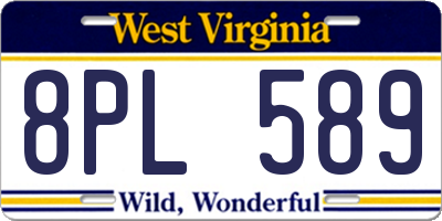 WV license plate 8PL589