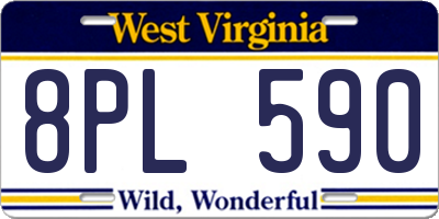 WV license plate 8PL590
