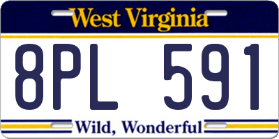 WV license plate 8PL591