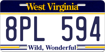WV license plate 8PL594