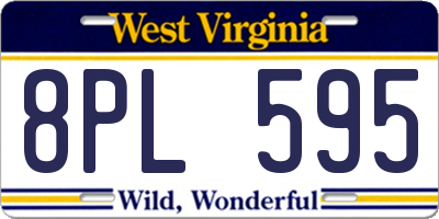 WV license plate 8PL595