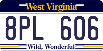WV license plate 8PL606