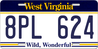 WV license plate 8PL624