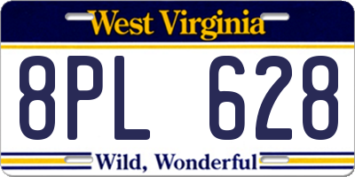 WV license plate 8PL628