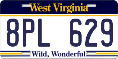 WV license plate 8PL629