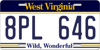 WV license plate 8PL646