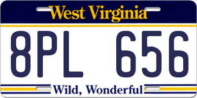 WV license plate 8PL656