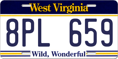 WV license plate 8PL659