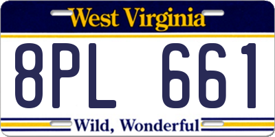 WV license plate 8PL661