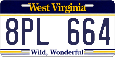 WV license plate 8PL664